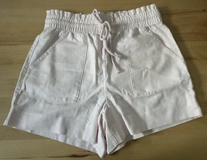 Banana Republic Women’s Hemp-Cotton Paperbag Shorts NWT Medium Pink - Picture 1 of 7
