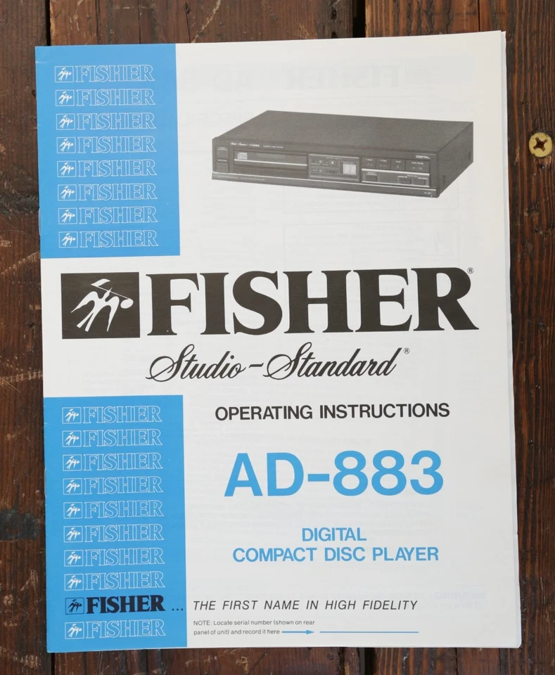 FISHER AD-883 Instrucciones de funcionamiento REPRODUCTOR DE DISCOS COMPACTOS Usado Foto 1 de 1