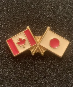 Canada & Japan Dual Flag Friendship Gold Tone Enamel Metal Lapel Pin -SP3 - Imagen 1 de 4