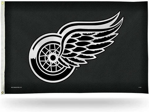 Detroit Red Wings Black Flag 3x5ft Banner Polyester Ice Hockey Stanley Cup 009 Cover