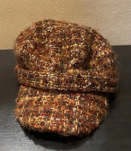 D&Y Hat Company Damen rot orange Tweed Wollmischung Zeitungsjunge Cabbie Kappe Einheitsgröße - Bild 1 von 10