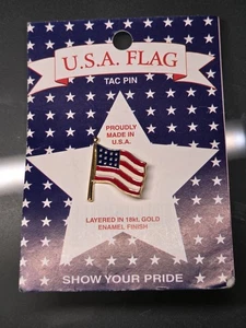 Pin Tac bandera de Estados Unidos en capas de oro de 18k - Imagen 1 de 2
