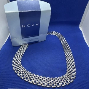 2001 Avon Silver Tone Brick Chain Necklace 17” - Picture 1 of 5