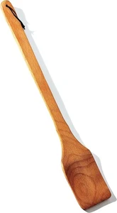 ECOSALL Large Wooden Spoon - 18-inch Heavy Duty Cajun Stir Paddle Brown wood  - Picture 1 of 8
