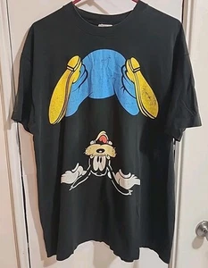 Vintage Mickey & Co. Goofy 1990s Single Stitch Black Disney T-shirt XL - Picture 1 of 8