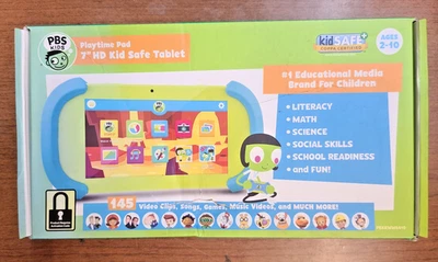 ORIGINAL!! PBS KIDS PLAYTIME PAD 7" HD KID SAFE TABLET WITH BLUETOOTH PBKRWM5410 - Image 1 of 3