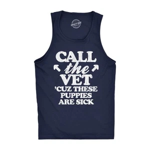 Camiseta sin mangas para hombre Call The Vet porque estos cachorros están enfermos armas divertidas - Imagen 1 de 7