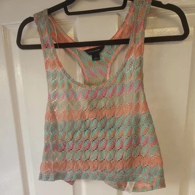 Womens Atmosphere Lace Effect, Sleeveless Crop Top. Large - Image 1 of 4