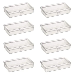 Goodma 8 Pieces Rectangular Empty Mini Clear Plastic Organizer Storage Box Co... - Picture 1 of 7