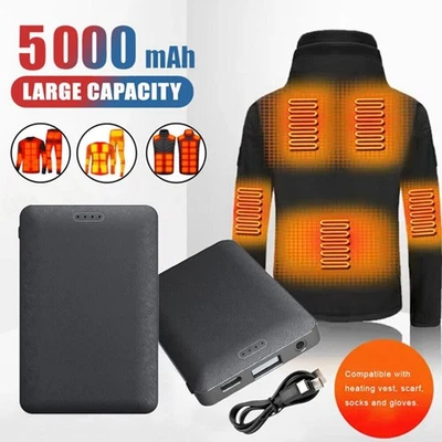 MARKENLOS 5V Powerbank Akku für Beheizbare Handschuhe Kleidung Socken Heizweste 5000mAh