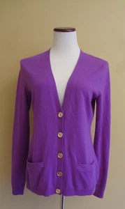 Vintage Ralph Lauren lila Kaschmir Black Label V-Ausschnitt Strickjacke in Gr. Large - Bild 1 von 7
