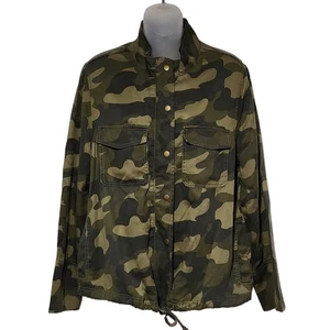 C&C California Lightweight Lyocell Utility Military Jacket in Green Camo L NWOT - Picture 1 of 5