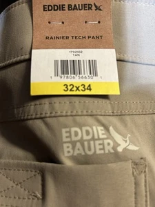 Eddie Bauer Costco - Men's Rainier Stretch Tech Pant - Tan 32x34 - NEW - Picture 1 of 1