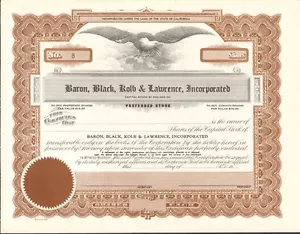 Baron Black Kolb Brokers California Aktienzertifikat - Bild 1 von 1