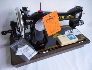 Vintage Singer Handnähmaschine Modell 15 NL-J + Koffer - gewartet 2022. - Bild 1 von 14