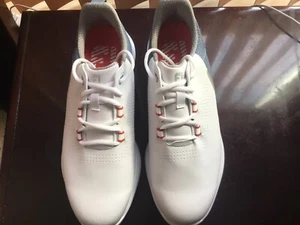 NEW FootJoy Fuel Mens Golf Shoes White/Gray/Blue Style# 55452 Size 9.5 Medium - Picture 1 of 6