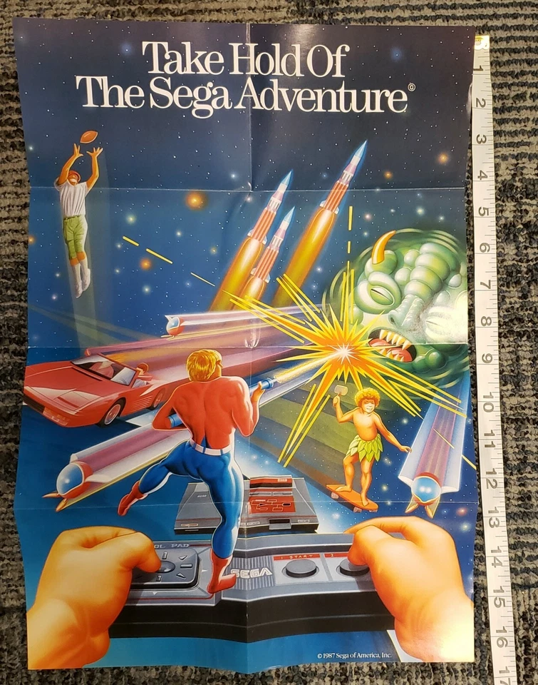 Sega Master System Promotional Marketing Poster Original Authentic 11x16 - Image 1 of 4