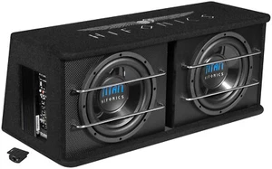 HIFONICS TDA-250R - 2x25cm/250mm Auto Aktiv Bassreflex Gehäuse Subwoofer - 600W - Bild 1 von 3