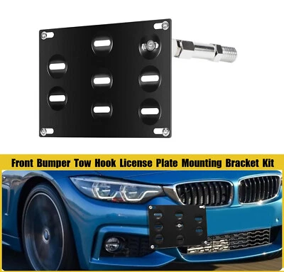Bumper Tow Hook License Plate Bracket Mount For BMW 328i 335i 428i 435i 530i F30 - Image 1 of 4