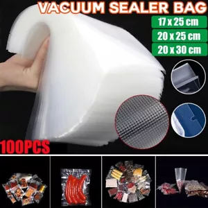 100Pcs Vacuum Sealer Food Saver Bags Storage Textured Pouches Seal Embossed Vac - Picture 1 of 16