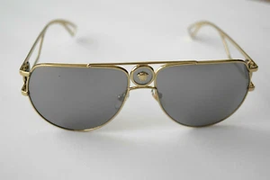 Gafas de sol Versace Gold Gris Aviator Mirrored 2225 1252/6G 60-15-140 - Imagen 1 de 5