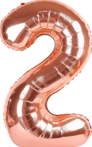 Number 2 Balloon 34Inch Giant Rose Gold Birthday Decorations - Picture 1 of 1