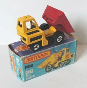 Matchbox Superfast ©1976 1:90 #26f Site Dumper gelb-rot mit Orginal Box Typ-K - Bild 1 von 11