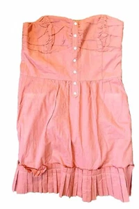 New BCBG Generation Strapless Dress Womens Size 12 Orange Ruffle Smocked - Picture 1 of 22