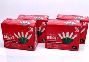 Make the Season Bright Indoor/Outdoor 100 Clear Christmas Light Green Wire 4Pack - Picture 1 of 4
