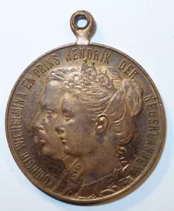 Médaille Pays-Bas, Koningin Wilhelmina en Prins Hendrik, Geboren 1909 !! - Imagen 1 de 2