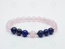 Natural Rose Quartz Bracelet Lapis Lazuli Stone Reiki Chakra Healing Gift UK