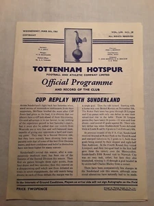 1961 WEDS MAR 8th TOTTENHAM HOTSPUR V SUNDERLAND CUP TIE FOOTBALL PROGRAM,EX CON - Picture 1 of 12