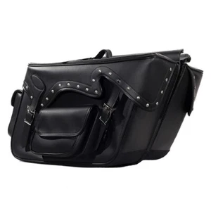 19" W LARGE WATERPROOF ZIP-OFF STUDDED SADDLEBAGS FOR YAMAHA - YD20 - Picture 1 of 6