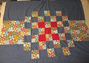 "Tela de edredón vintage hecha a mano Calico 71"" X 71"" - Imagen 1 de 4