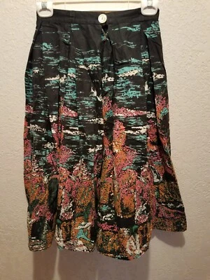 vtg PEERLESS Women's Flare Skirt with Ocean pattern petite small - Image 1 of 4