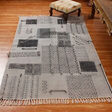Handmade Cotton Carpet Living Room Area Rugs Kitchen Gray Kilim Indien Yoga Mats