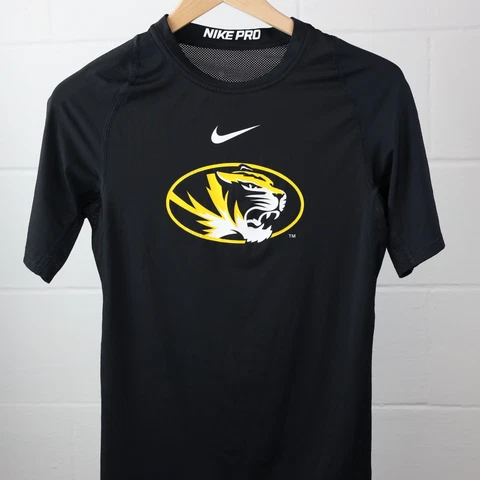 Nike Pro Tee Shirt Top Womens L Missouri Mizzou Tigers Compression Tight Large Cover