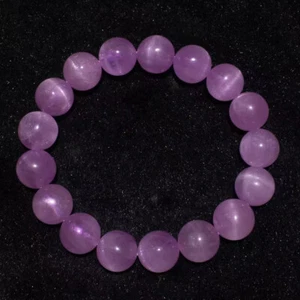 11 mm Echte Natürliche Lila Kunzit Kristall Runde Perlen Armband AAA - Bild 1 von 9