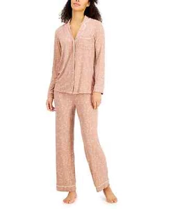 Alfani Printed Ultra-Soft Pajama Set Star Play Tan - Picture 1 of 1