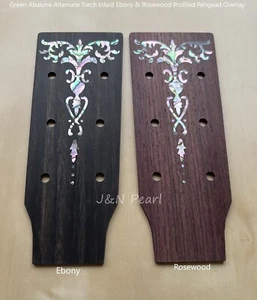 MOP & Abalone Alternate Torch Inlaid Peghead Overlay for Martin Style Guitars - Picture 1 of 14