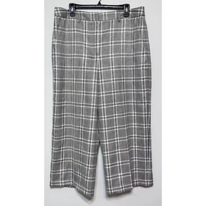 Y2K Metallic Plaid Gaucho Pants Wide Leg Size 16 Quiet Luxury Indie Sleeze Chic - Picture 1 of 4