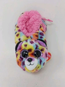 Ty Fashion Beanie Boos Kids Slippers Giselle The Multicolor Leopard Small 11-13 - Picture 1 of 11