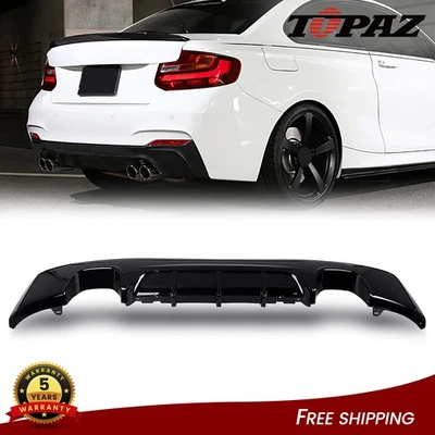 Difusor de parachoques trasero de rendimiento negro brillante para BMW F22 M235i M Sport 2014-2020 Foto 1 de 4