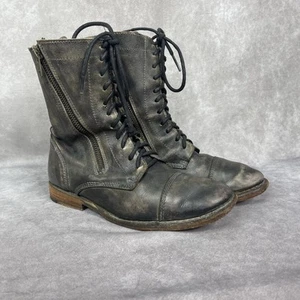 Botas Bed Stu con cordones y cremallera desgastadas en marrón claro gris para mujer talla 6 - Imagen 1 de 11