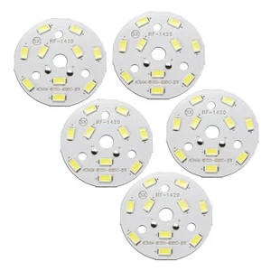 300mA 5W 10x5730SMD LED Chip Aluminum Board Pure White 40mm Dia 5pcs - Picture 1 of 4