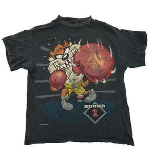 T-shirt HOLES vintage 1993 Looney Tunes Taz boxe tondo 1 punto singolo classica - Foto 1 di 18