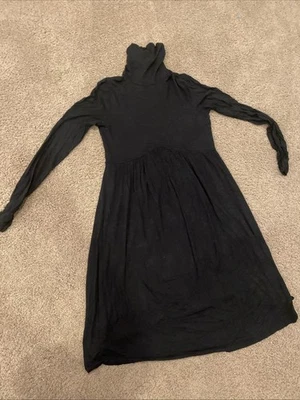 Motherhood Maternity Long Sleeve Black Turtle Neck Knee Length Dress Size Medium - Image 1 of 2