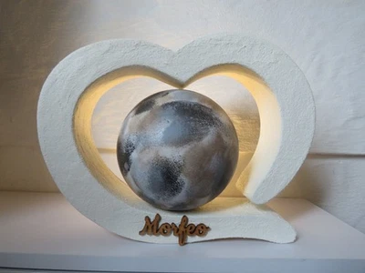 Tierurne Hunde Katze Urne 1-35 kg Herz Kugel Holz Beton Optik weiß Platin neu - Bild 1 von 4