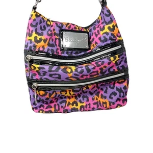 Borsa a tracolla Betseyville-Stampa vibrante colorata ghepardo/leopardo triplo livello zip - Foto 1 di 20