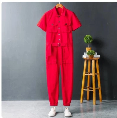 Mens Overalls Short Sleeve Work Wear Boiler Suit overalls Fancy Dress jumpsuits - Image 1 of 4